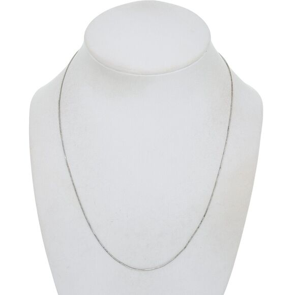 Vintage Italy Sterling Silver 925 0.8mm Squared Snake Chain Necklace 18" - Picture 1 of 3